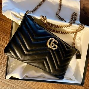 Gucci GG Marmont Wallet mini Chain bag Black
